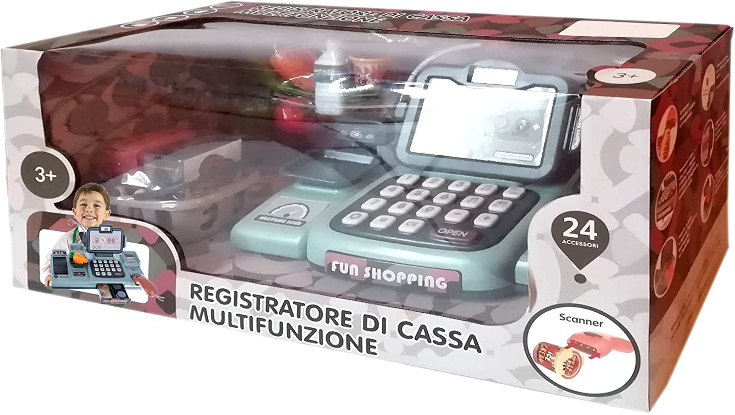 ODG Supermercato Cassa Giocattolo per Bambini registratore di Cassa con  Accessori - ScuolaGio